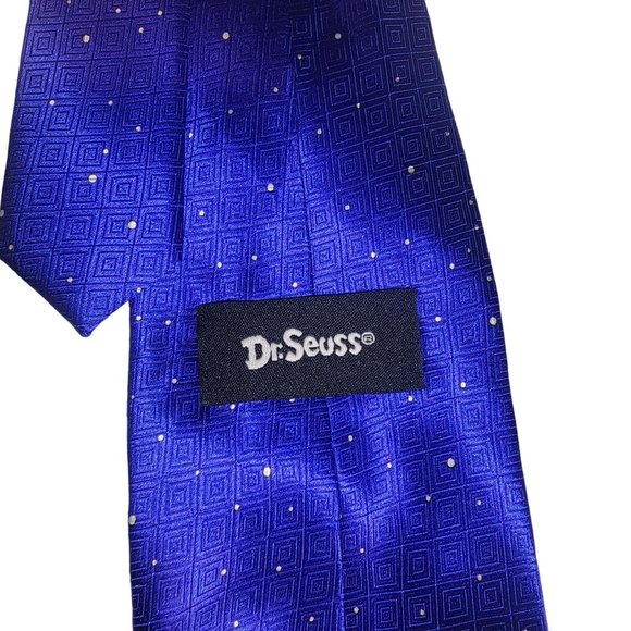 Dr Seuss The Grinch Max Reindeer Christmas Silk Tie Necktie Hand Sewn Blue - Picture 4 of 8